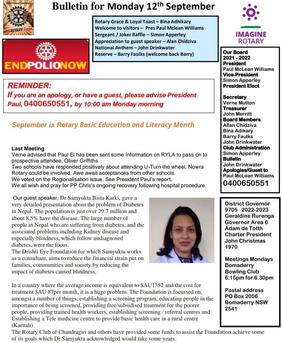 Rotary Club’s Impact on Education & Health